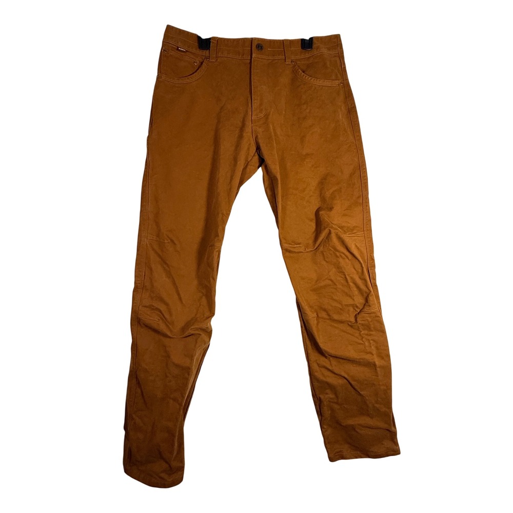 Kuhl Rydr Pants Mens 35x34 Brown Cotton Twill Articulated Knee Hiking Work Wear
